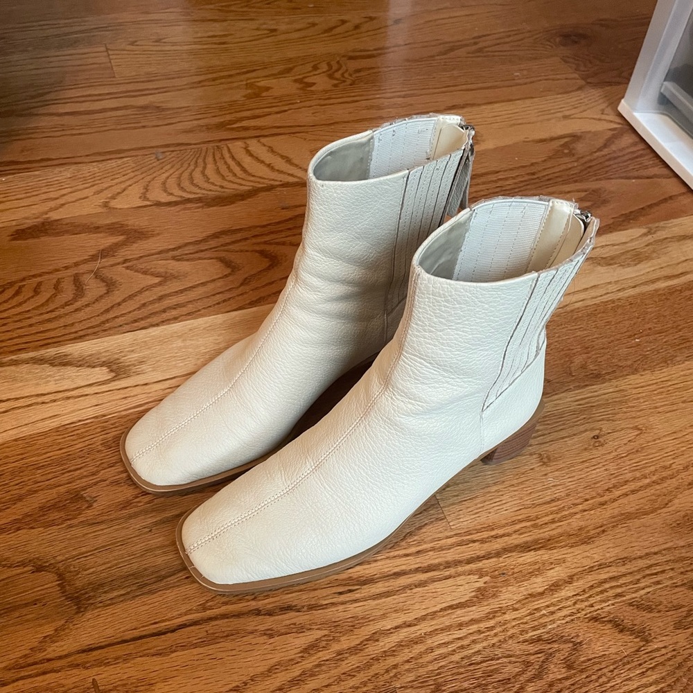 Mango beige  Leather Ankle Boots